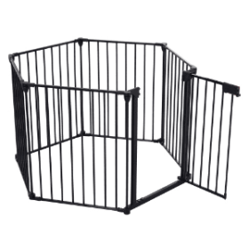 150 Adjustable Safety Gate 6 Panels Play Yard Metal Doorways Fireplace Fence Christmas Tree Fence Gate For House Stairs Gate Prohibited Area Fence