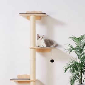 Wall Mounted Cat Shelves Tree With Platform Tree-Shaped Cat Furniture Set