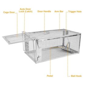 2 Pack Rat Trap Cage Humane Live Rodent Trap Cage Galvanized Iron Mice Mouse Control Bait Catch With Detachable U Shaped Rod