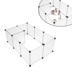 Pet Playpen,Kennel Crate Fence Tent Portable Large Plastic Play Yard Fence For Small Animals, Puppy,12 Pcs White Panels