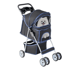 Stroller For Dogs And Cats - Foldable, Lightweight, And Durable - Ideal For Small To Medium Pets -Includes Storage Basket