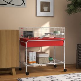 Two-Story Small Animal Cage Removable from Stand (Option: Red-885x630x260 mm)