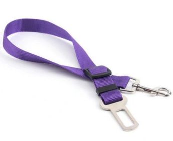 Retractable Dog Safety Belt Car Safety Belt For Pet Dog Supplies Car Safety Buckle (Option: Purple)
