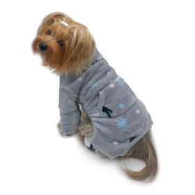 Ultra Thick Plush Penguins Turtleneck Pajamas (Color: gray, size: XL)