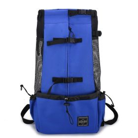 Pet Dog Carrier Bag Carrier For Dogs Backpack Out Double Shoulder Portable Travel Backpack Outdoor Dog Carrier Bag Travel (Option: Blue-S)