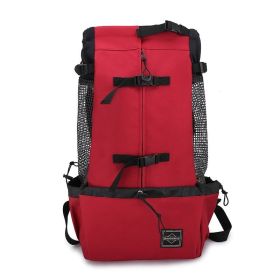 Pet Dog Carrier Bag Carrier For Dogs Backpack Out Double Shoulder Portable Travel Backpack Outdoor Dog Carrier Bag Travel (Option: Red-S)