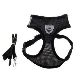 Fashionable High-end Multi-color Dog Harness (Option: Black-XL)