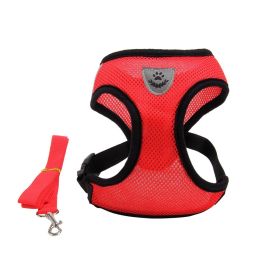Fashionable High-end Multi-color Dog Harness (Option: Red-S)
