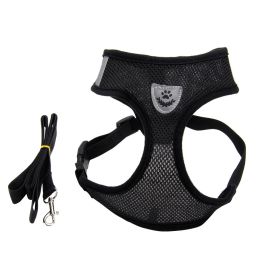 Fashionable High-end Multi-color Dog Harness (Option: Black-M)