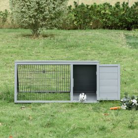 46" x 24" A-Frame Outdoor Rabbit Hutch (Option: Grey-1240x120x640 mm)