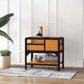 Tortoise Habitat with Shelf Storage Tortoise Gift Accessory with Weather Protection for Indoor (Option: Yellow-900x550x200 mm)