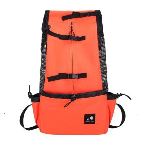 Pet Dog Carrier Bag Carrier For Dogs Backpack Out Double Shoulder Portable Travel Backpack Outdoor Dog Carrier Bag Travel (Option: Orange-L)