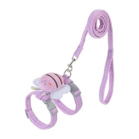 Small Cat Harness Wing Shaped Decorative Walking Vest Traction Rope Set (Option: Purple-S)