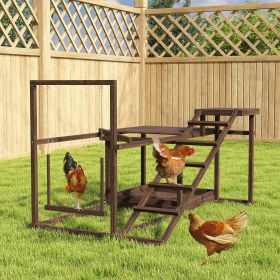 Chicken Activity Play Set with Perch (Option: Coffee-1060x470x160 mm)