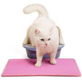 Double Layer Rice Shaped Cat Litter Pad (Color: Pink)