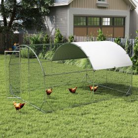 Large Chicken Coop Chicken Run with Waterproof and Anti-UV Cover (Option: Silver-1950x380x180 mm)