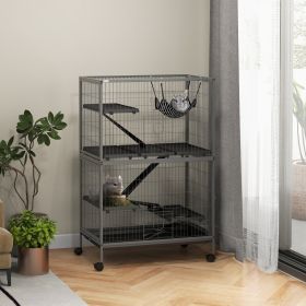 50" H Rolling Small Animal Cage with Hammock (Option: Gray-830x205x610 mm)