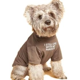 Pet Clothes Round Neck T-shirt (Option: Khaki-M)