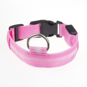 LED Luminous Pet Dog Collar Night (Option: Pink Light-XS)