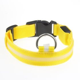 LED Luminous Pet Dog Collar Night (Option: Yellow Light-Rechargeable M)
