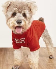 Pet Clothes Round Neck T-shirt (Option: Red-XL)